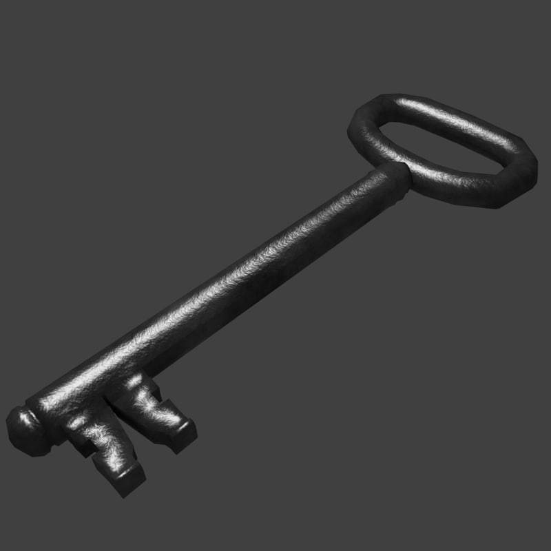 wrought iron key 3d 3ds