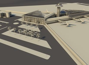 airport control tower 3d c4d