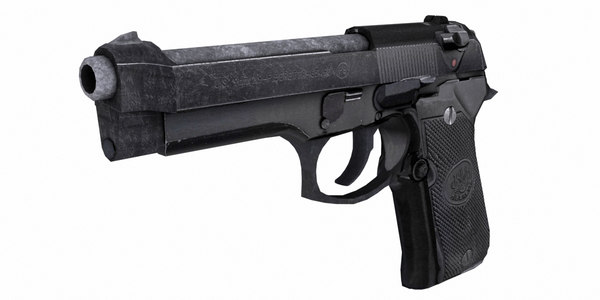 3d model of m9 beretta handgun silencer