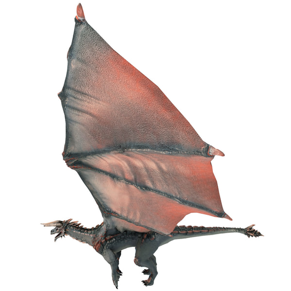 realistic volcano dragon pose 3d model