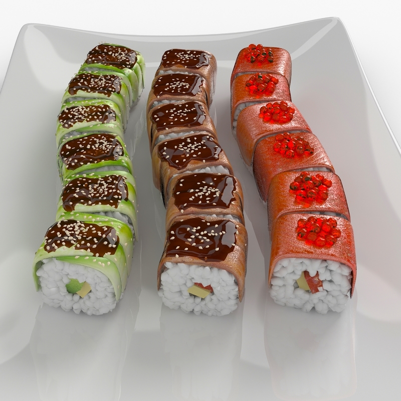 3d model sushi dragons
