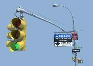 3d nyc traffic light signal