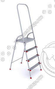 3d folding metal ladder
