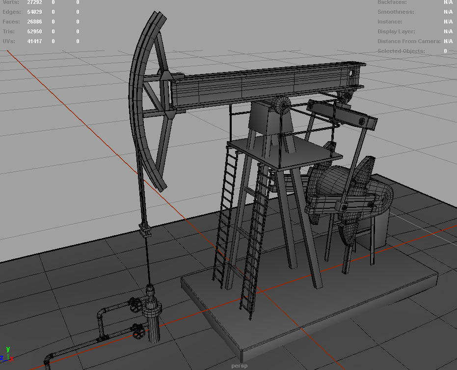 pumpjack jack pump 3d obj