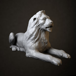 3d stone lion sculpture 1 model