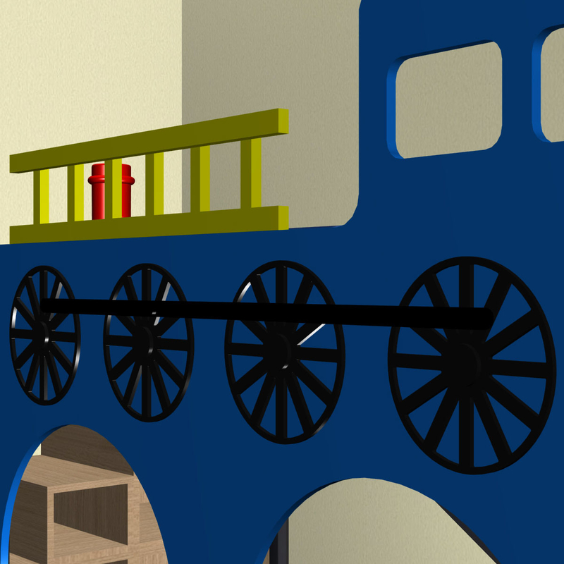 bunk train bed 3d max