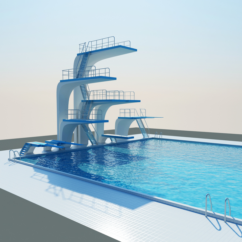 3d max swimming pool diving