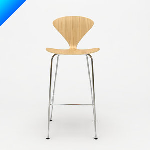 cherner metal leg stool design 3d model
