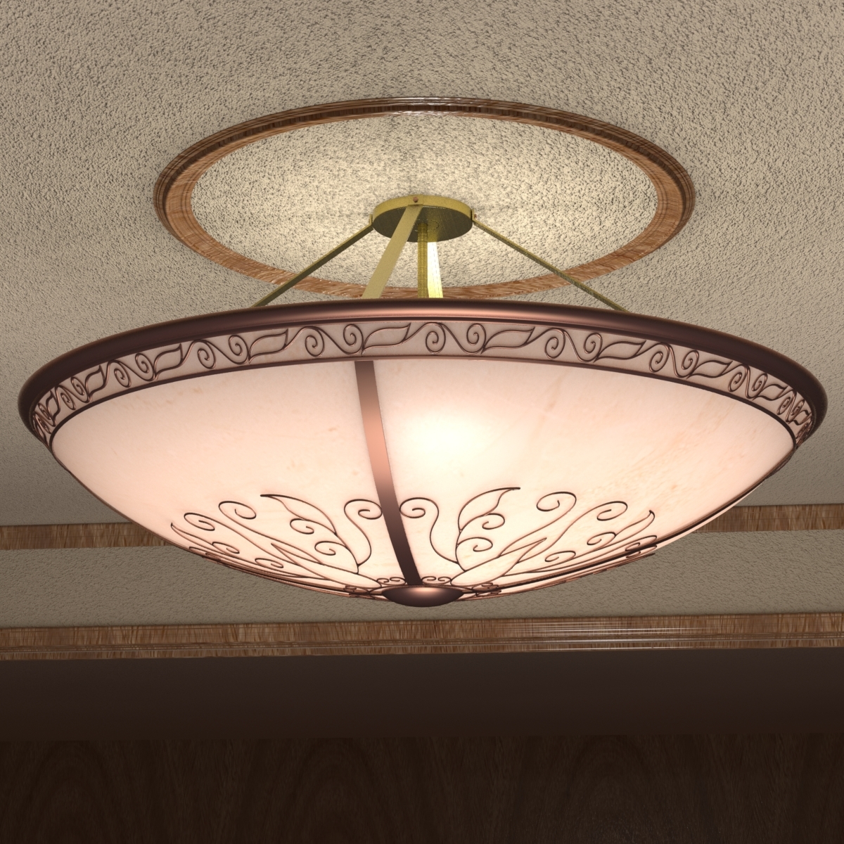 Ornate Ceiling Light 3ds