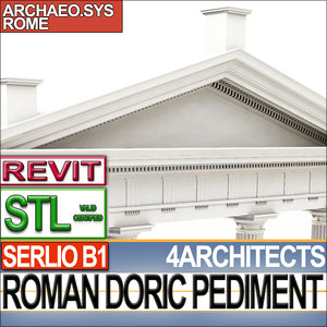 3d modules roman doric pediment model