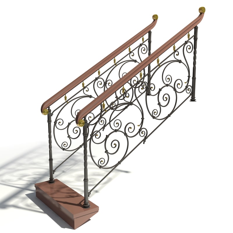 model sketchup handrail 3d max handrails forged classic 3d