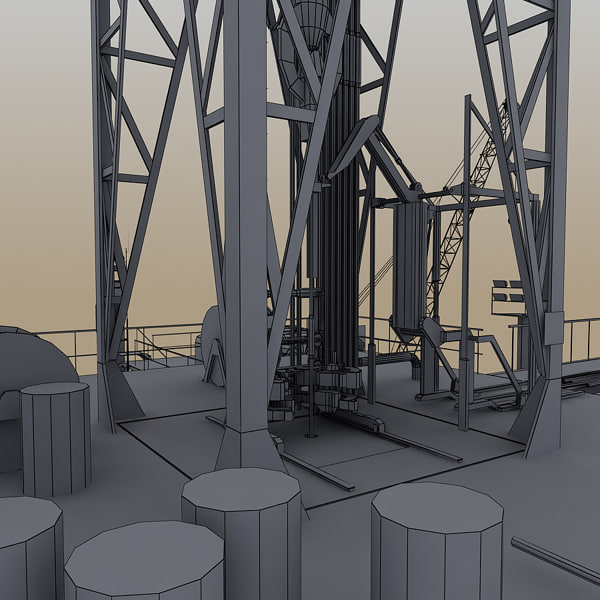 oil rig scene 3d model