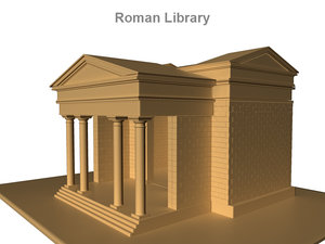 3d ancient roman library