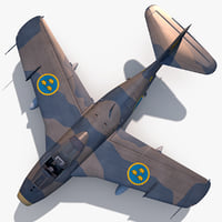 realistic saab j 29f 3d 3ds