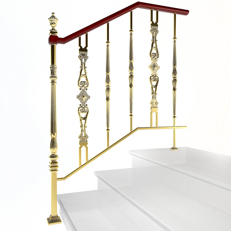3ds wrought gold stair rails