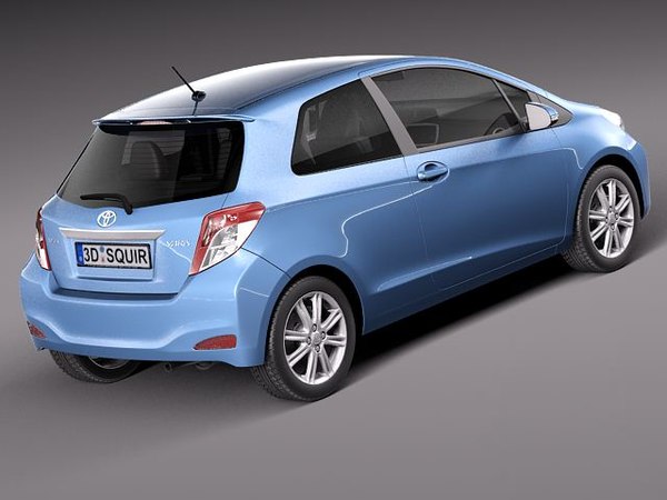 toyota yaris 2012 3-door 3d model