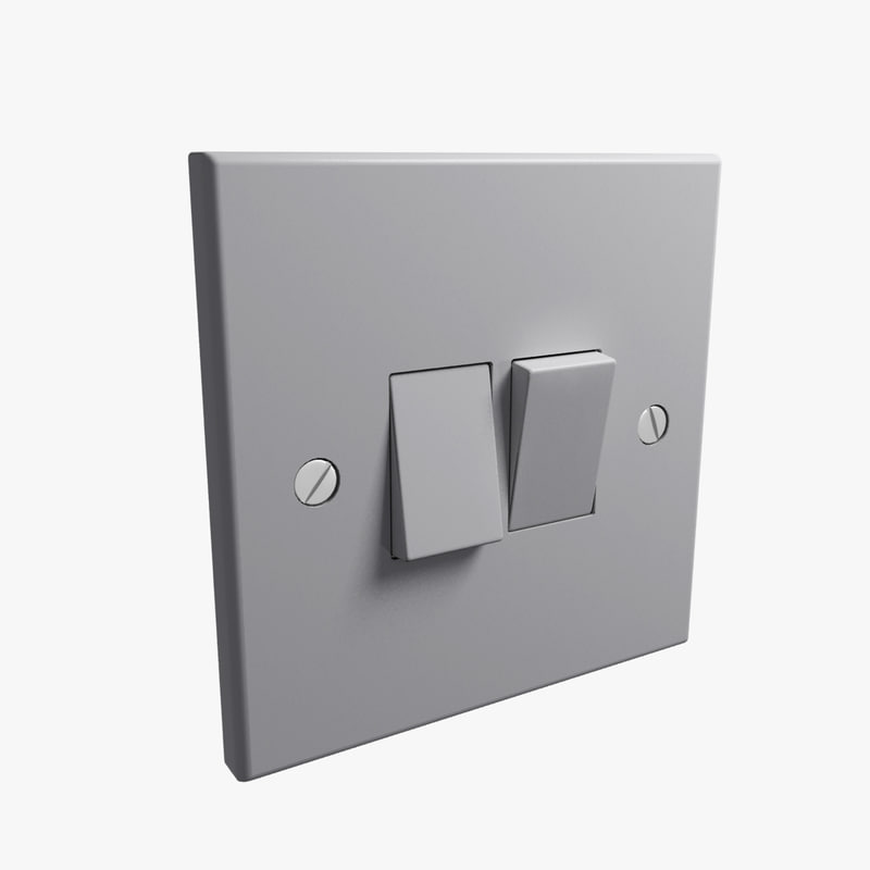 3d Model Uk Double Light Switch