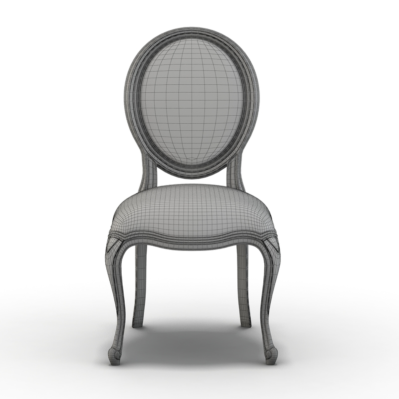 pottery barn - louis chair 3d model