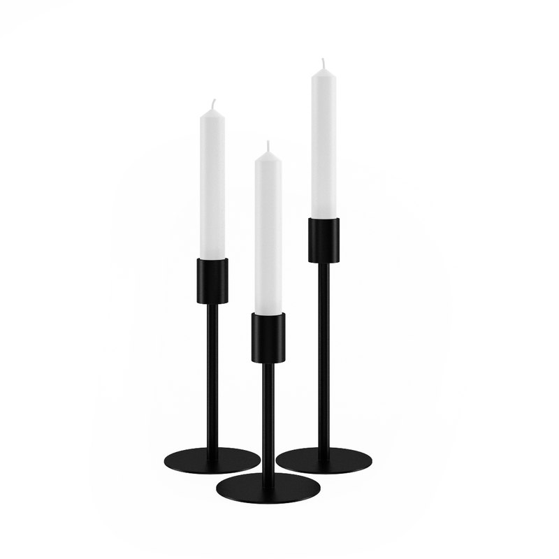 black candlestick holder