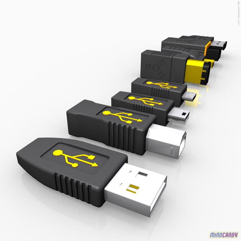 plugs usb firewire 3d model