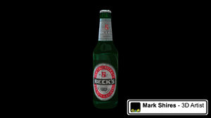 3dsmax green beer bottle becks