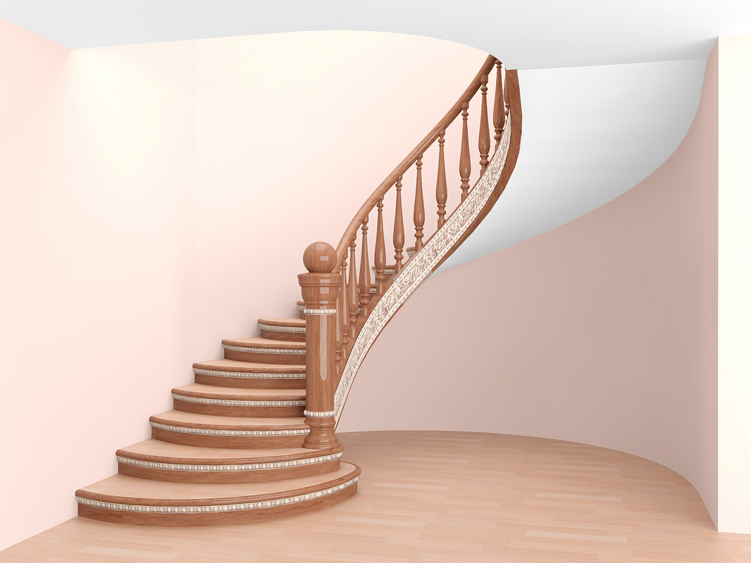 3ds max classic spiral interior staircase