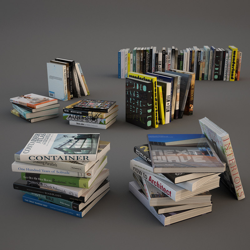 3d realistic books model