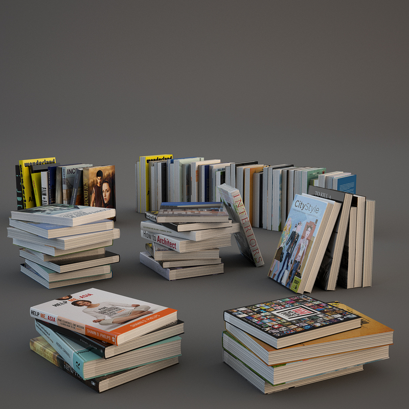 3d realistic books model