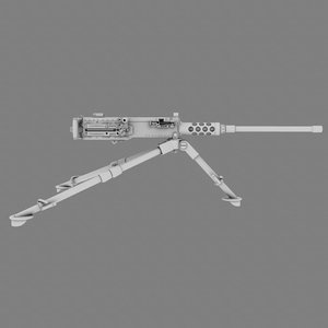 caliber m2 browning machine gun 3d model