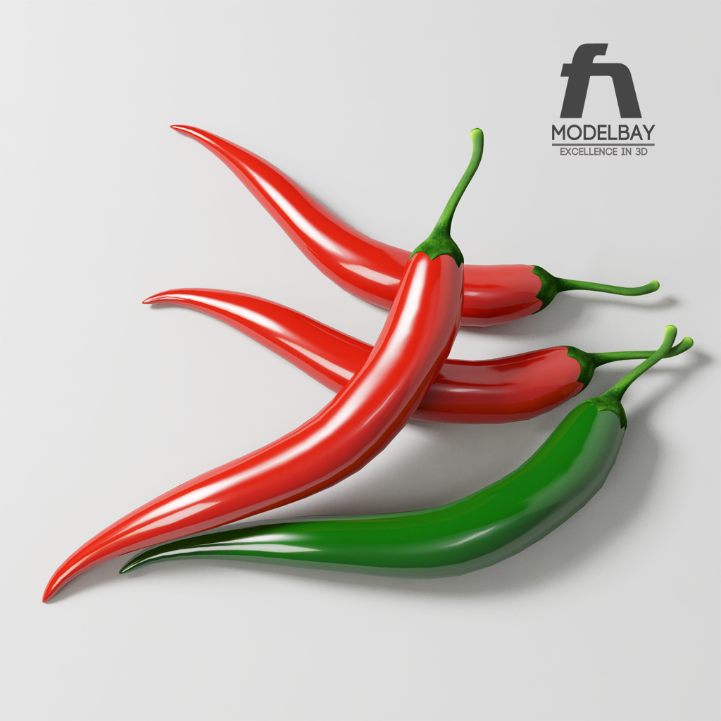 3d chili pepper