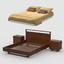 3d model bed cherry wood