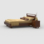 3d model bed cherry wood