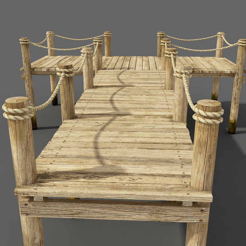 3d wooden pier wood model