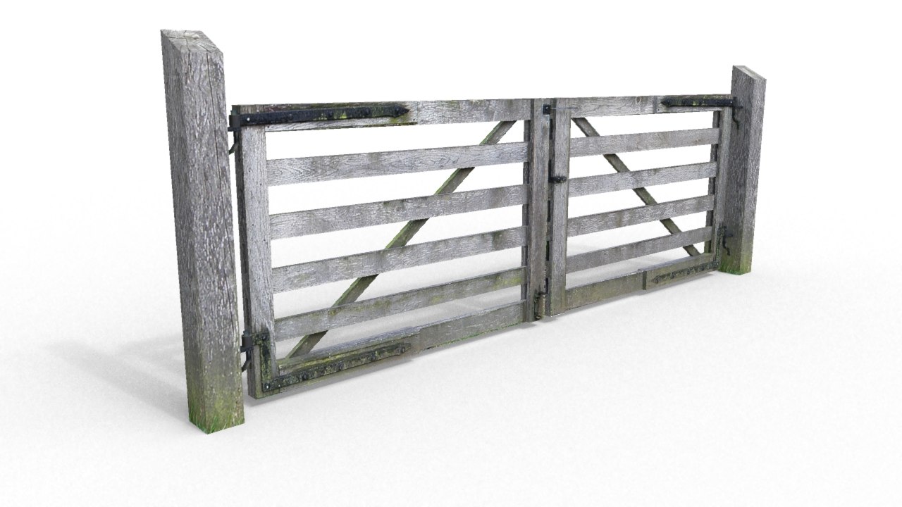 old wood gate 3d model
