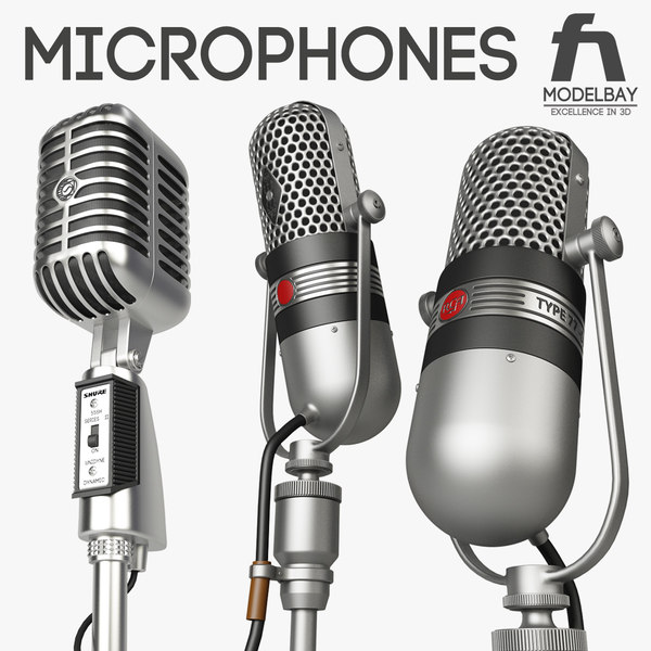 retro microphones shure 55sh 3d model