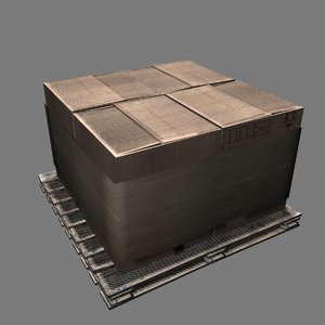 cardboard box pile crate 3d model