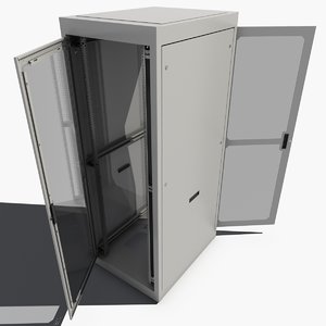 3d server rack cabinet model