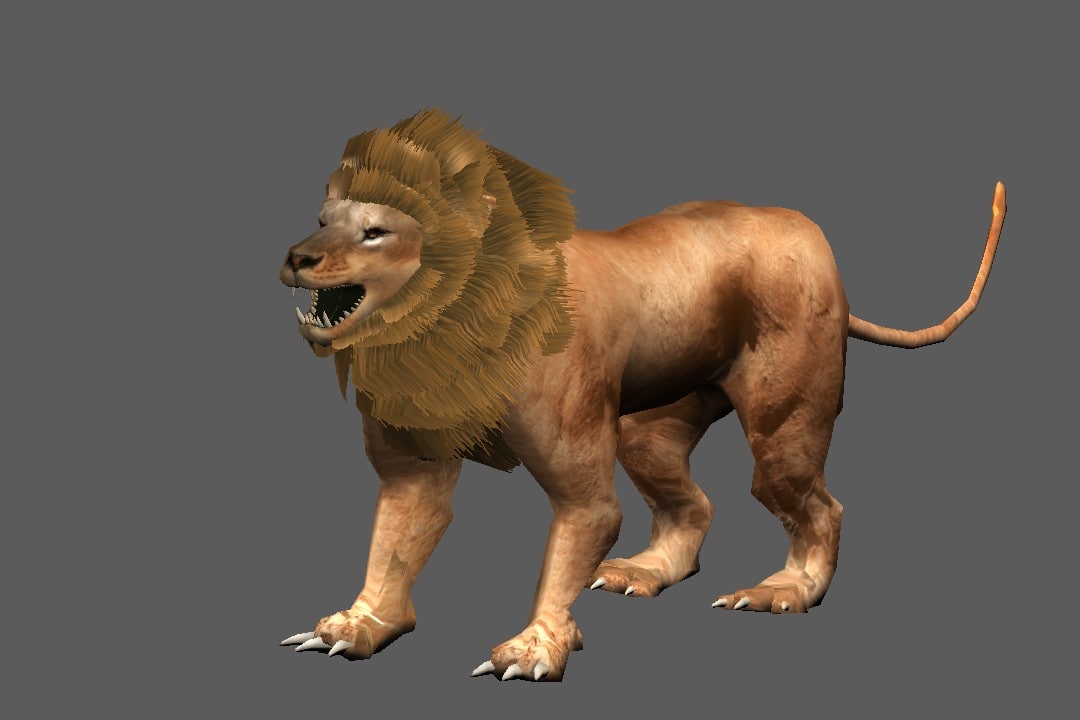 blender lion plane hair