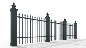 classic cast iron fence 3d model