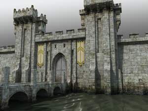 medieval castle gatehouse towers dxf