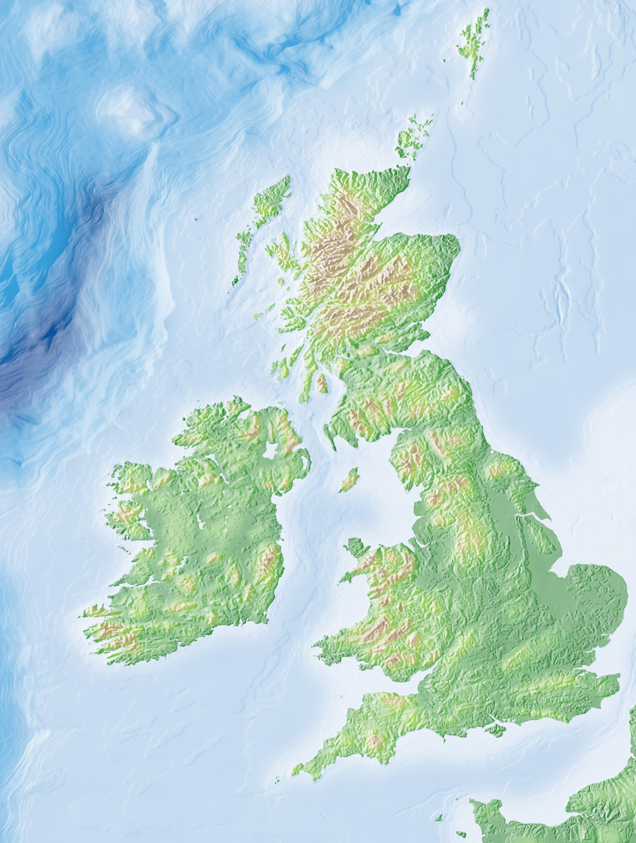 great britain mountain maps 3d model