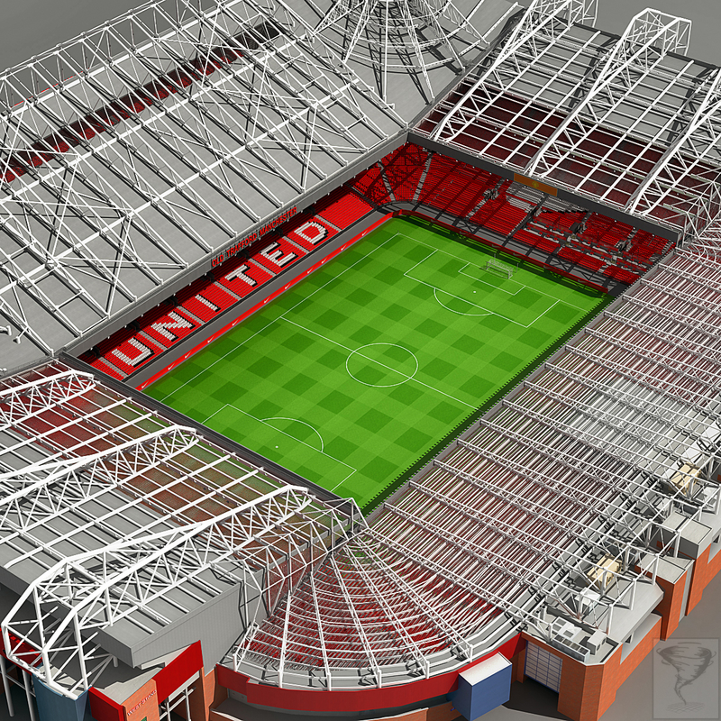 old trafford stadium wembley 3d model