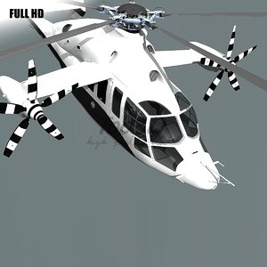 x3 helicopter x 3d max