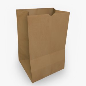 brown paper bag 3d model