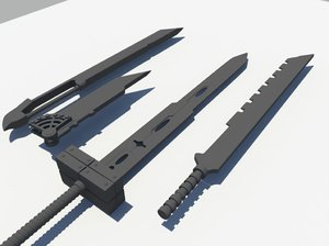 3d cloud buster sword model