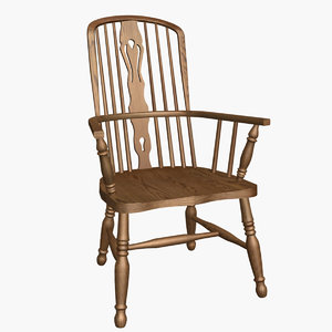 3d oak windsor armchair