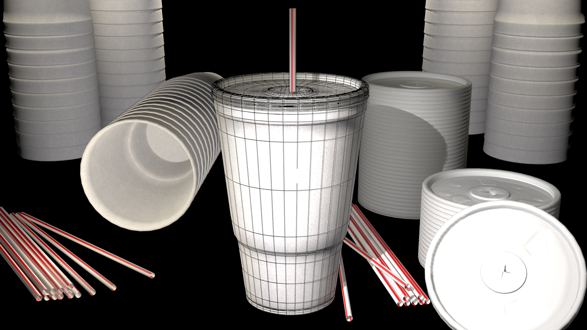 cup lid straw 3ds