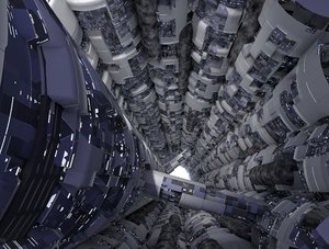 3d model sci-fi futuristic tunnel