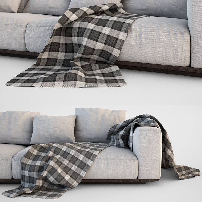 3d blender sofa free model 3d blanket set sofa