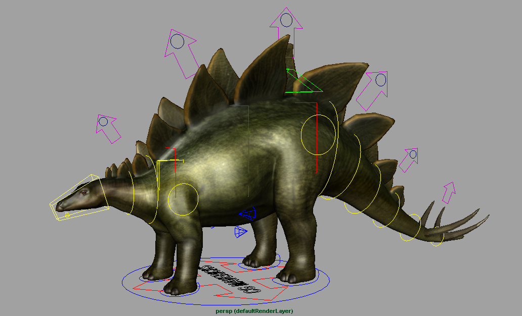 stegosaurus view in 3d